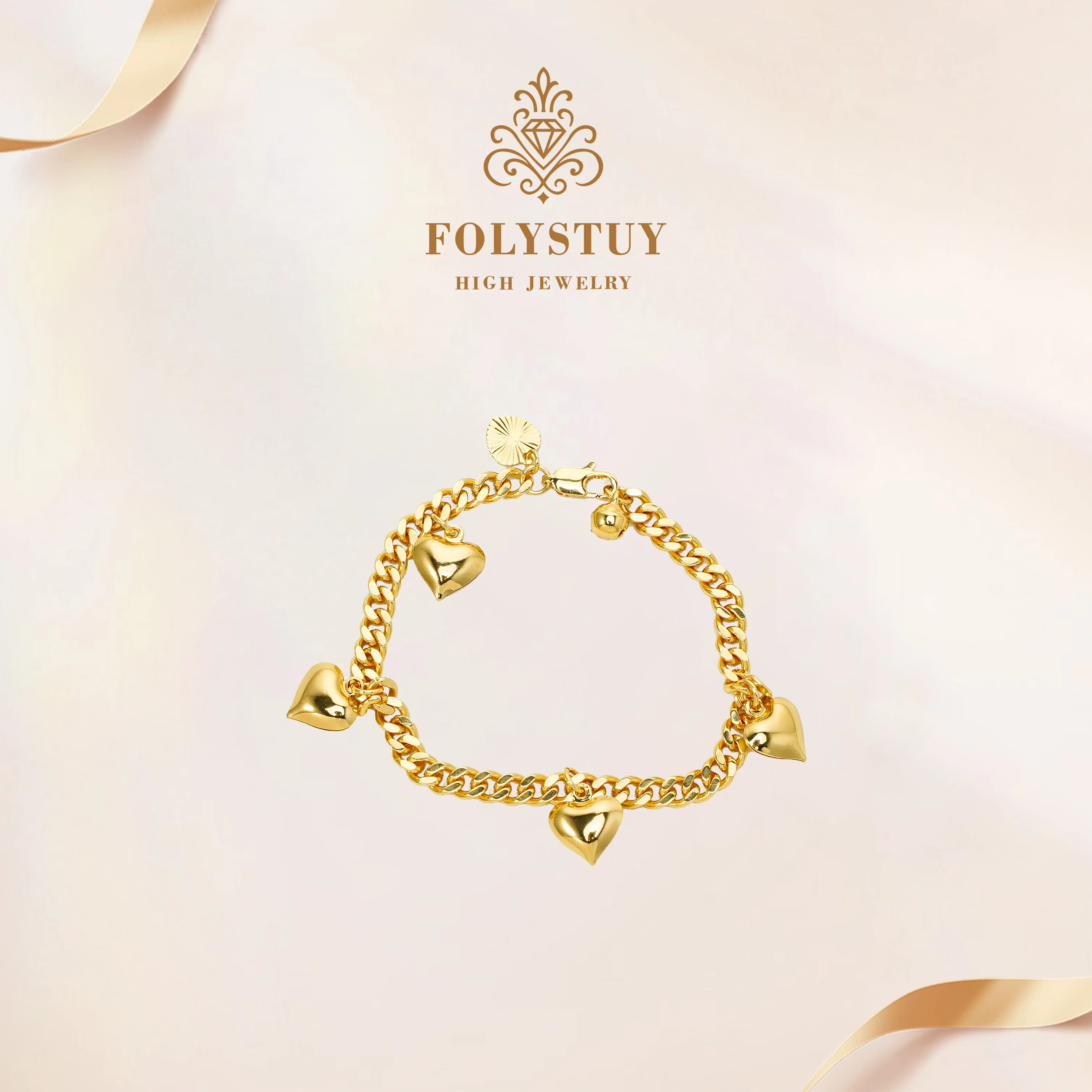 【FOLYSTUY】 Cuban Link Hand Chain - Trendy and Romantic Statement Jewelry for All Occasions（W161-W162-W163)）