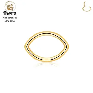 G23 Titanium Nose Ring Clicker Ear Cartilage Tragus Helix Daith Round Earrings Hoops CZ 16G Hinged Segment Body Piercing Jewelry