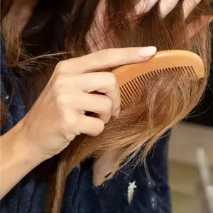 Wooden Hair Brush, 2 Counts Anti-static Hair Comb, Portable Hair Styling Tool for Straight & Curl Hair, Hair Care Products & Accessories