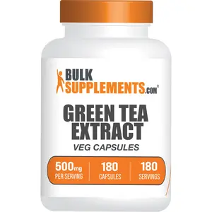 BulkSupplements - Green Tea Extract Capsules - Energy Boost - Antioxidant - 100 Capsules - 500mg per Serving