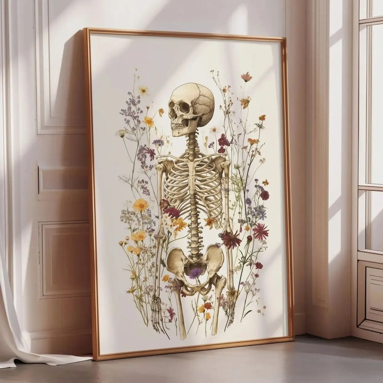 Minimal Botanical Skeleton Poster Nordic Anatomy Wall Decor 9