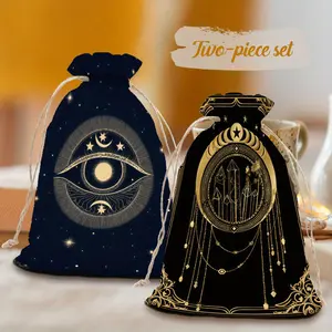 2pcs Tarot Card Party Drawstring Gift Bags Tarot Card Protection Drawstring Bags Dice Storage Bags Card & Jewelry Bags Gift Bags Drawstring Pouch