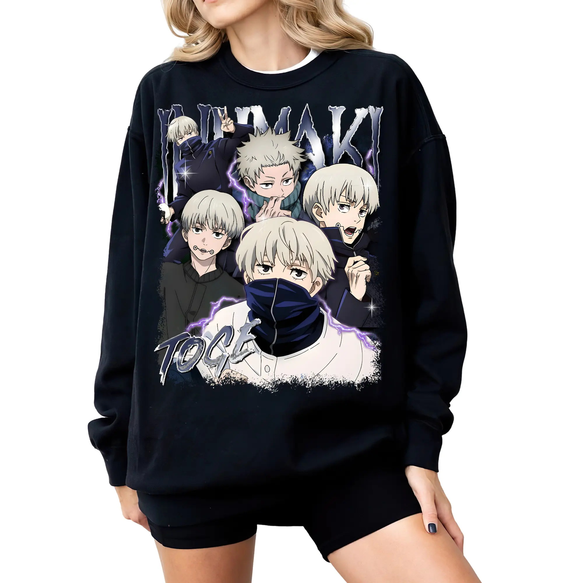 Toge Inumaki JJK Retro Vintage Anime Manga TShirt Sweatshirt Hoodie - Cotton Fabric Womenswear Crewneck Sweaters Tops