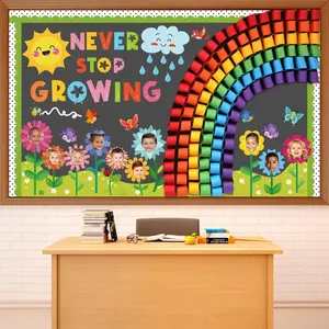 Summer Bulletin Board Classroom Decorations 3D Rainbow Butterfly Floral Bulletin Board Decor Summer DIY Photo Craft Cutouts for School Classroom Chalkboard  Home Office Supplies