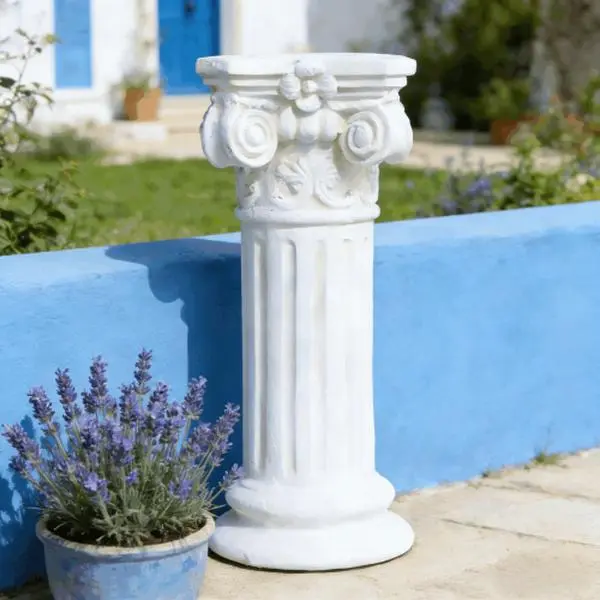 Garden Decorative Column, 15" Retro Elegant White Ancient Greek Roman Style Column for Garden Decoration, Wedding, Dining Table and Indoor/Outdoor Use