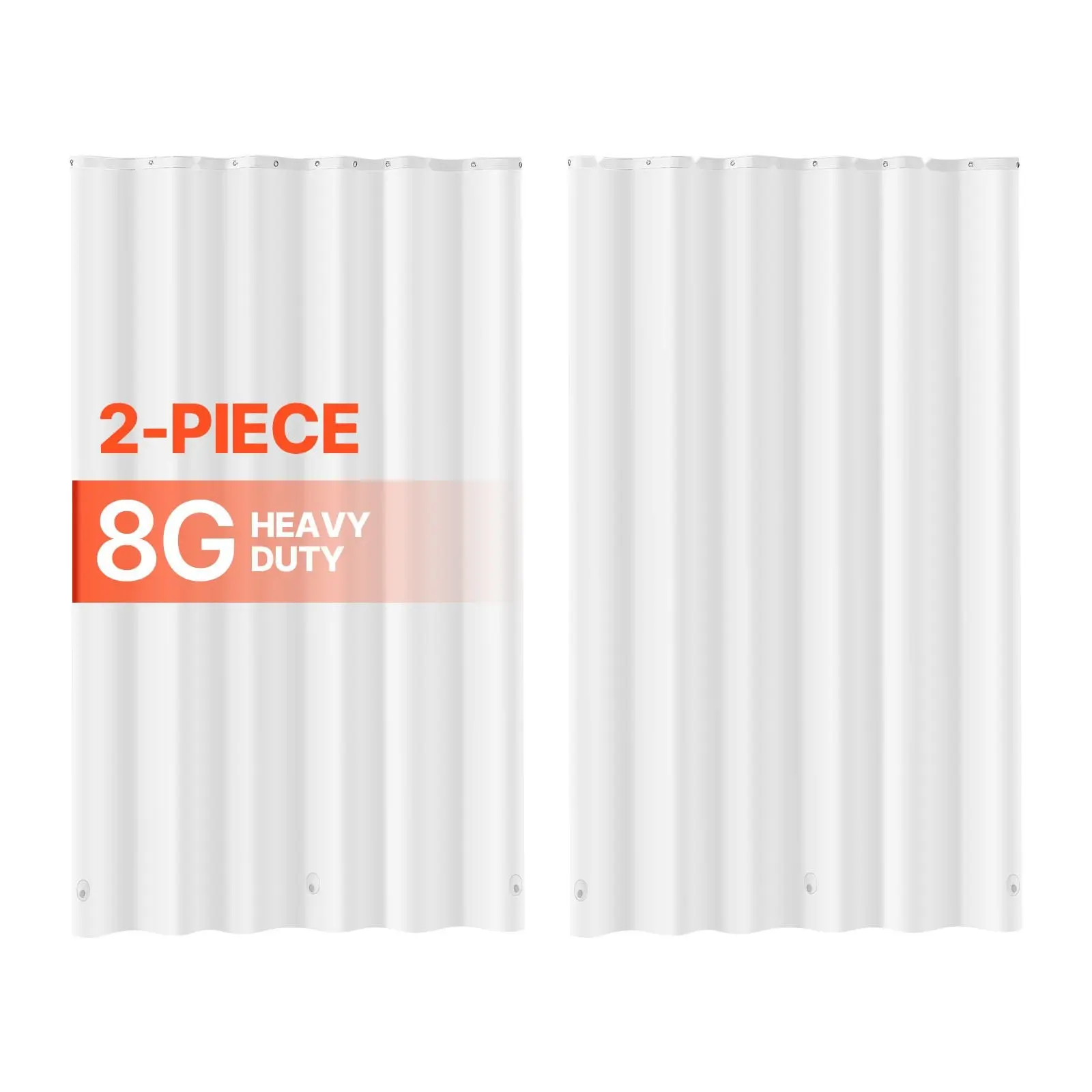 PEVA Shower Curtain Liner, 8 Gauge Heavy Duty 72 X 72 Inch Waterproof Bath Curtain Liner For Bathroom Showers, Mold And Mildew Resistant, Quick Dry And Easy To Clean, Durable Non-Toxic Material, Fits Standard Rods