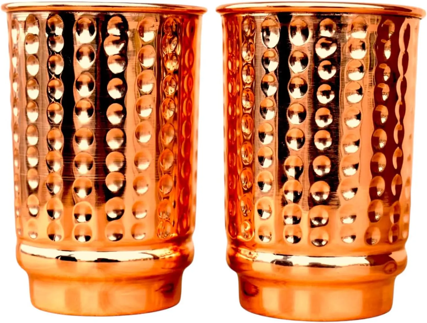 Pure Copper Tumbler Set of 2 | Drinking Glass | Copper Cup Hold 350 Ml Water | For Storing and Drinking Water for Health Benefits of Ayurveda