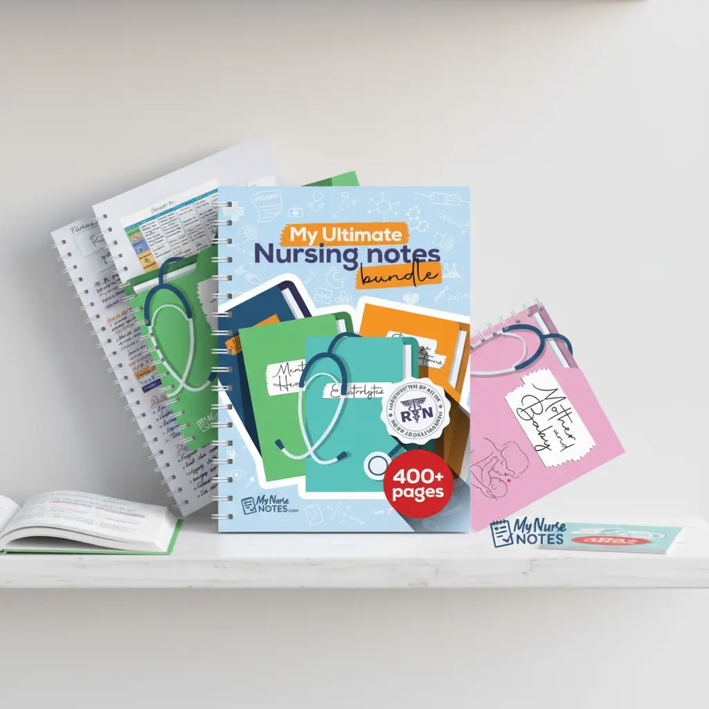 Nursing School RN Handwritten Notes Bundle - 400+ Page Concise Notebook Set, Designed for Nursing Student Exam Success