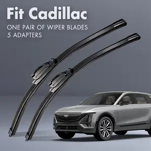 Fit Cadillac,Universal All-Season Windshield Wipers Ultra Quiet Frameless Blades, OEM Quality,Streak-Free 5 Adapters,  Easy Install Car Parts