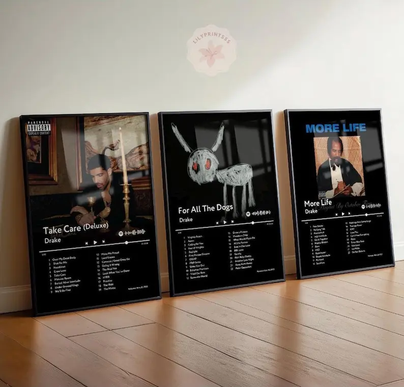 Drake Bundle Set of 3 v1 Album Cover Posters, Rapper Posters Drake Bundle Set of 3 v1 Album Cover Posters, Rapper Posters