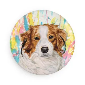 Kooikerhondje colorful Dog Breed Magnet, Pastel Rainbow Watercolor splatter Fine Art Prints, Unique Gifts for Dog Lovers