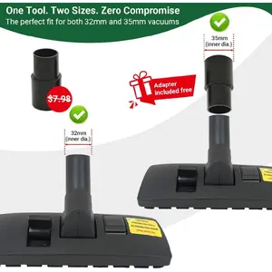 Universal Vacuum Cleaner Floor Brush with Vacuum Adapter,Compatible with Most Brand,Hoover, Eureka, Rainbow,Shop VAC,Nozzle Tool,2-in-1 for Hard Floor&Carpet Combo(with Mini Cleaning Brush)
