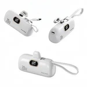 5000mAh Mini Portable Charger Power Bank for phone, 22.5W Fast Charger with 3-Output and Digital Display, Lightwight and Compact