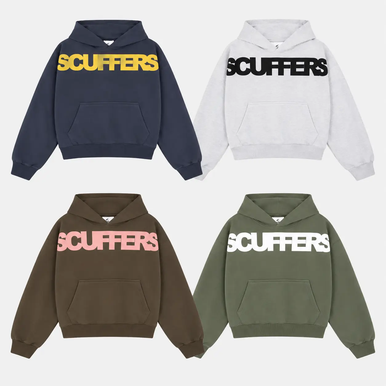 Scuffers Oversized Graphic Hoodie | UOversized Graphic Hoodie, Bold Letter Print Pullover Sweatshirt, Casual Unisex Streetwear for Men and Women