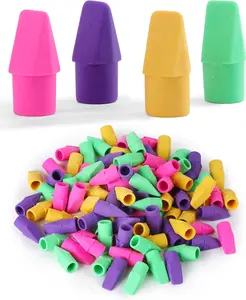 Colorful Pencil Top Erasers 120‑Pack – Back to School Latex‑Free No‑Smudge Caps for Kids & Standard Pencils, Assorted Colors Computer Metal