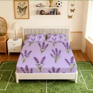 Vintage Floral Print Fitted Sheet Set, 3 Pieces (1 Fitted Sheet + 2 Pillowcases, No Insert), Soft & Breathable Deep Pocket Bed Sheet, Boho Style Floral Printed Bedding Set, Ideal for Teens & Adults Bedroom Decor, Thoughtful Gift for Flower Lovers
