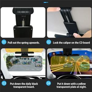 2 in 1 Universal Anti Glare Visor for Car, HD Car Visor Extender Sun Blocker  Day and Night Adjustable Angle Anti Dazzle and UV for Most Cars, SUV, Pickup Truck, MPV