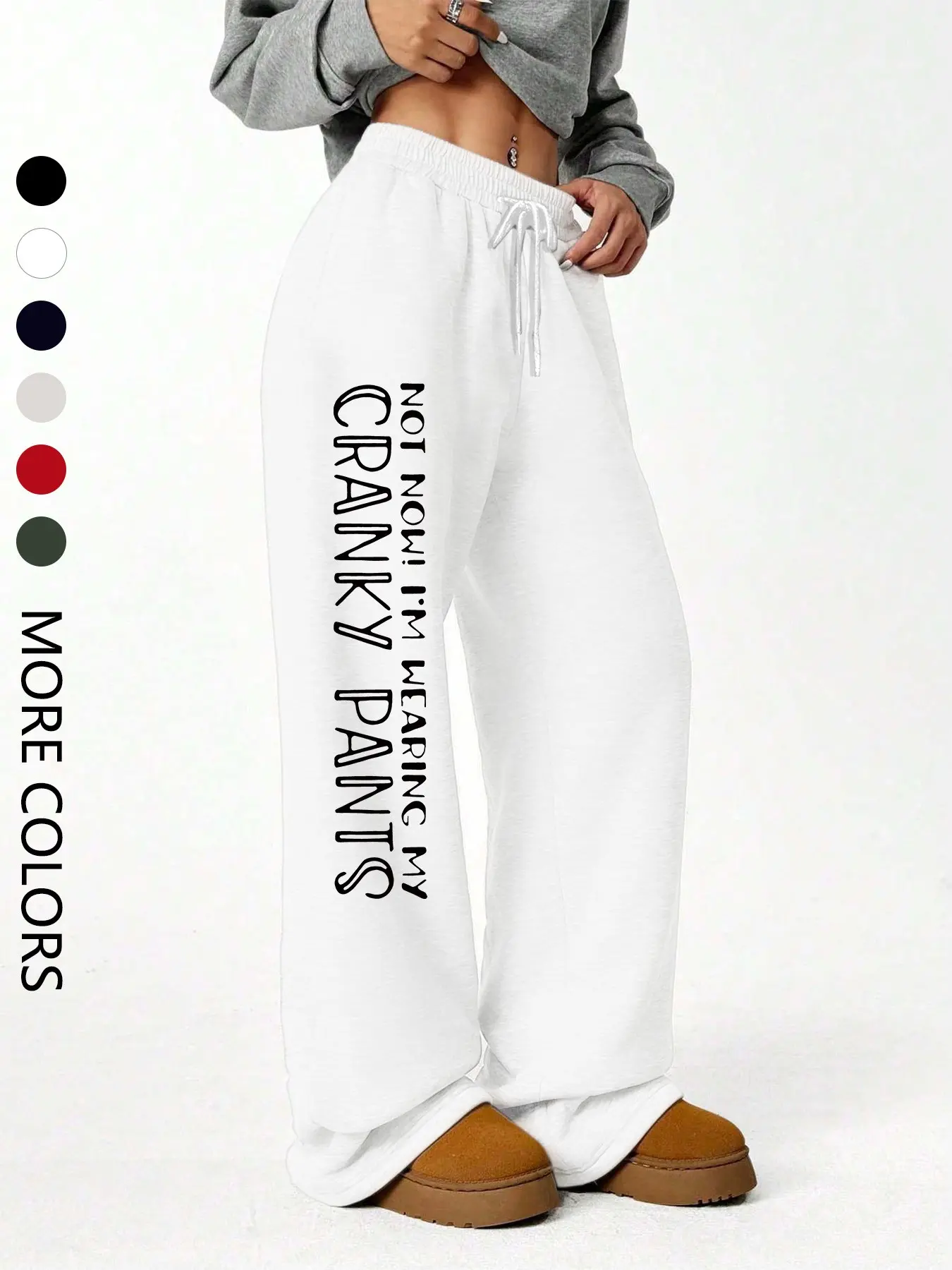 Women's Casual Jogger Pants, Fun Slogan Print, All Seasons Wear, Comfortable Daily, Versatile Long Pants for Spring & Fall