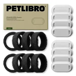 Petlibro Replacement Filters for Stainless Steel Cat Water Fountain PLWF003, 8-Pack | 3-Layer Filtration for Clean & Fresh Water