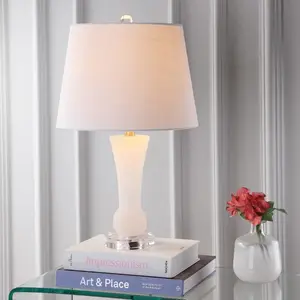 JONATHAN Y Eliza Alabaster LED Table Lamp , for bedroom, living room, foyer, hallways, dining room, dorms