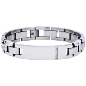Mens Stainless Steel ID-Engraveable Bracelet