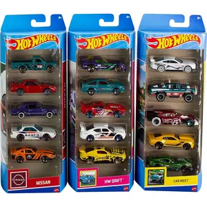 Hot Wheels Set of 15 Toy Cars or Trucks, 3 Themed 5-Packs of 1:64 Scale Die-Cast Vehicles (Styles May Vary)