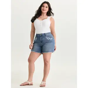 【Summer Turn-Up】BlOOMCHIC plus size No Gap Waist Skinny-Fit Denim Shorts [M-6X] 2026 Summer Pick for Mother's Day