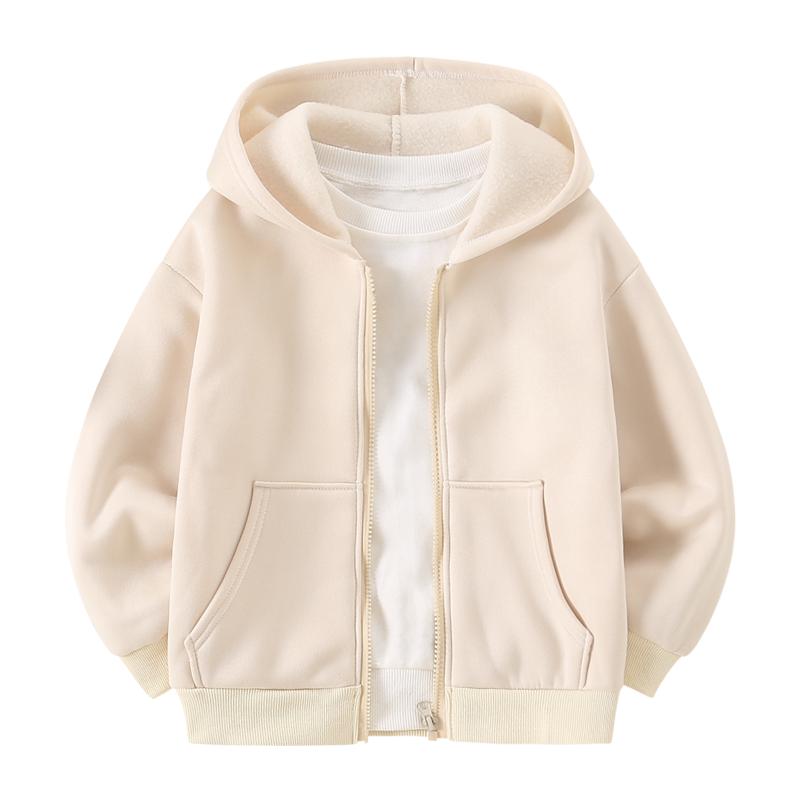 3-Piece Set Autumn/Winter Boys' Hooded Sweatshirt, Fashionable Jacket with Zipper, Comfortable Top for Kids (Ages 4-14)