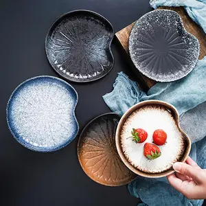 Creative Cake Plate, 4 Counts/set Ceramic Dessert Plate, Snack Plate, Cute Plate for Home Kitchen Dining Room