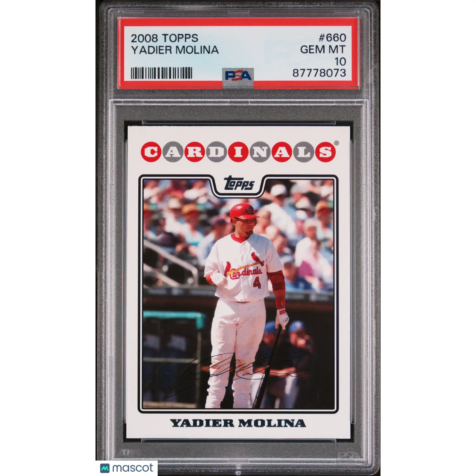 Yadier Molina PSA 2008 Topps Baseball #660 10 87778073
