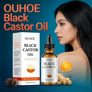 OUHOE Black Castor Oil - Hair Growth Nourishing Oil for Thicker Fuller Stronger Hair, Scalp Growth Oil