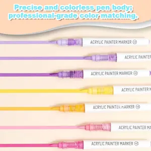 Flysea 9pcs Acrylic Marker Set, Watercolor Painting Pens, Stackable Colors, Auto Ink Control, Ideal for Art Creation & Christmas Gifts