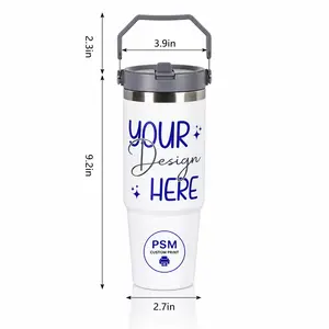 Custom 30oz Tumbler with Handle | Personalized Sublimation Cup | Your Design Here