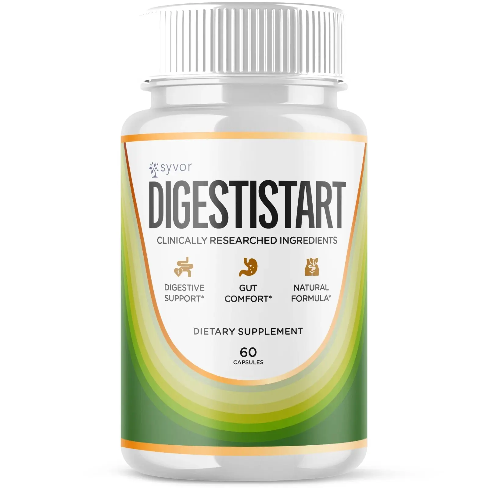 Digestistart Probiotic Supplement - Bloat Begone Formula, Healthcare Edible Gut Support for Improved Digestion, Body Health & Digestive Function Enhancement, 60 Capsules per Bottle
