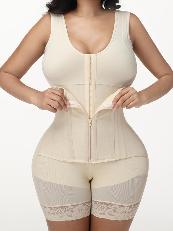 LUXSEREN Women Tummy Control V-Neck Full Body Shaper Butt Lifter with Zipper Crotch,One-Piece shepawear,comfortable wireless breast lift design Shapewear Womenswear