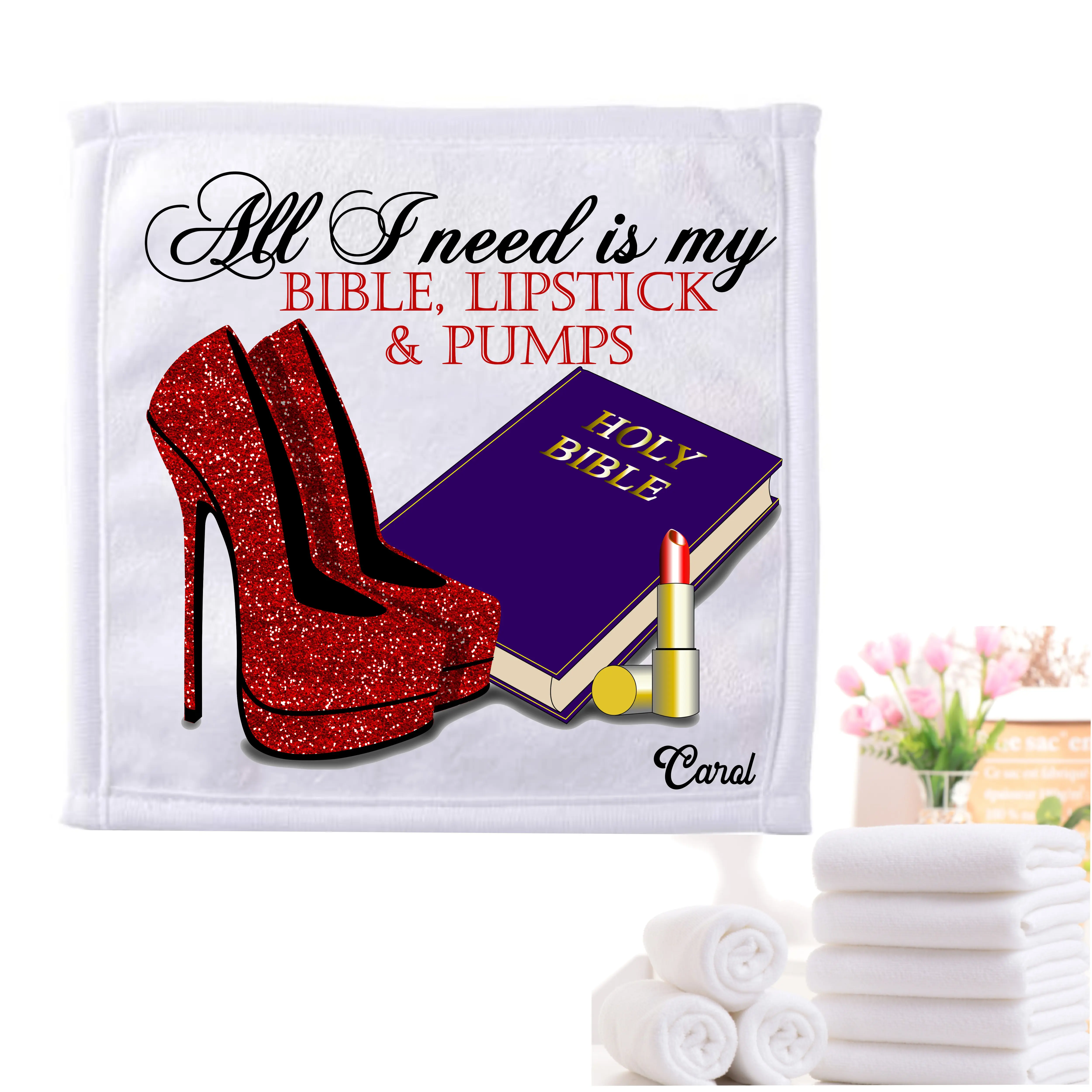 Personalized Towels with Custom Name and Bible verse | Monogram Towels with Scripture Verse