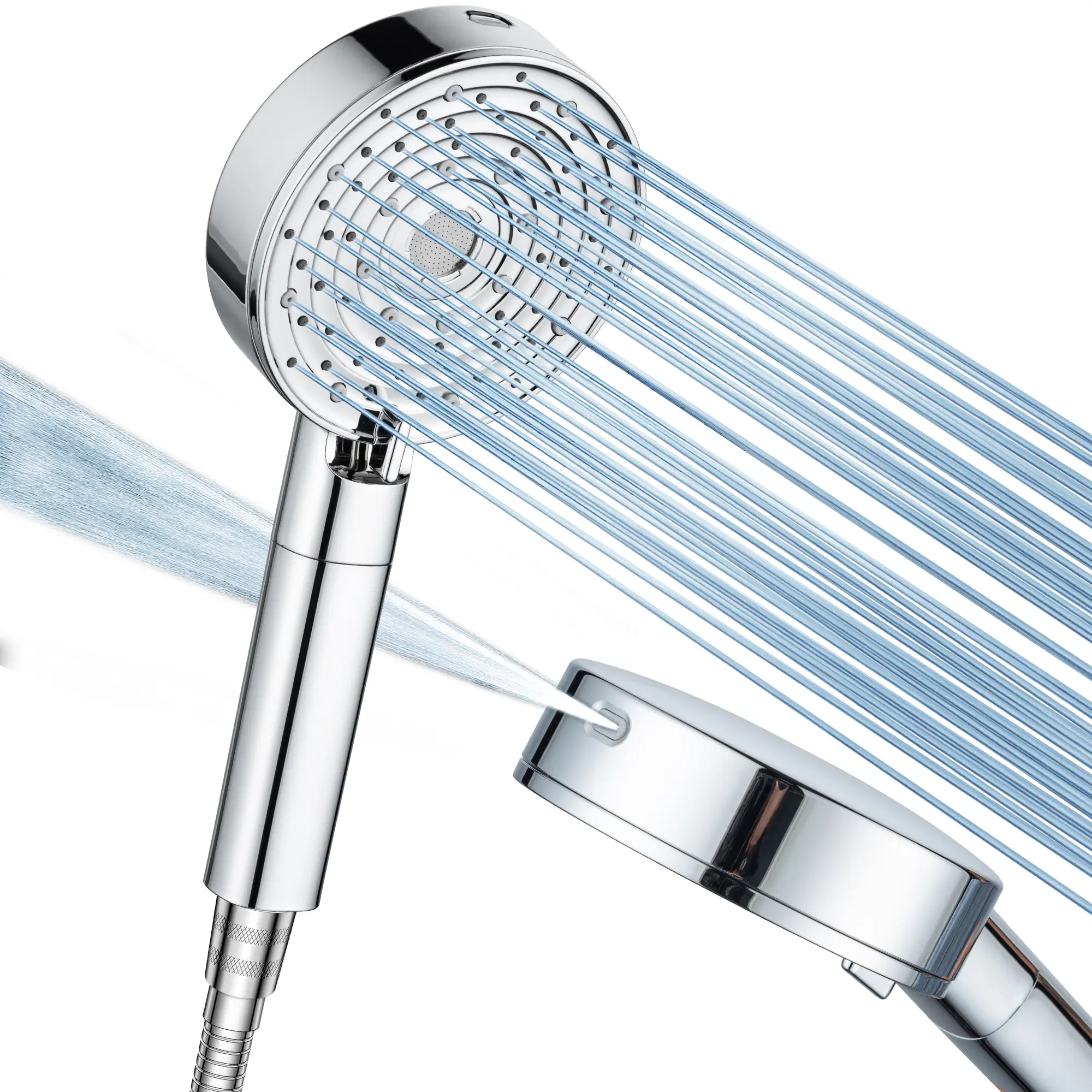 10-Mode High Pressure Handheld Showerhead Set with Filter - Rainfall, Massage Pulse, Hybrid Bubble Sprays, Purified Water, Premium ABS Plastic, Wall Mount Design, Durable and Long-Lasting for Modern Bathroom Upgrade, Holiday Gift