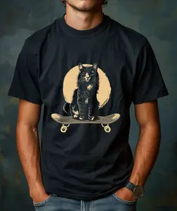 Skateboard Cat Shirt, Cool Cat Shirt, Vintage Style, Cat Shirt