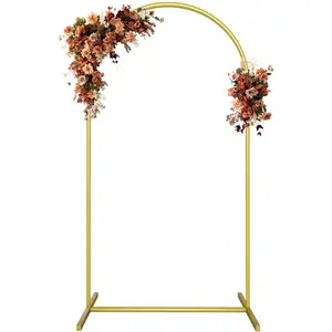 Arch Backdrop Stand Gold Wedding Balloon Arched Backdrop Stand Square Arch Frame for Birthday Bridal Baby Shower Decoration in 2M
