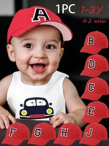 1pc 26 A-Z Letter Infant Baby Boy Toddler Baseball Cap Children's Adjustable Hat For Kids Girl Boy Sun Hat Snapback Hat For Daily Casual Wear 1-3Y