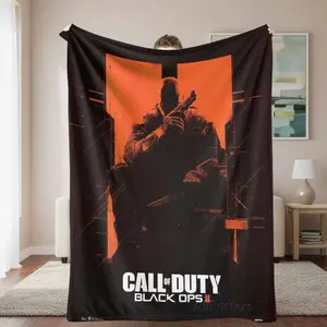 Call of Duty Black Ops II Flannel Blanket - UltraSoft Warm Lightweight Cozy for Gaming Room, Living Room Decor, Man Cave, Gift for Gamers, Home Entertainment.