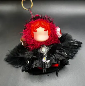 6 inch-6.69 inch Handmade Doll Clothing Set [Three-piece] Wings Skirt Headpiece Kuromi Fashion Doll Outfits and Sweater Doll Set Doll Outfit Set Crochet Clothing Accessory Set