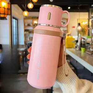 21oz 600ML Stainless Steel Double Wall Insulated Water Bottle, Leak-Proof, Portable, Ideal for Home, Office, Travel, Camping, Gift Set