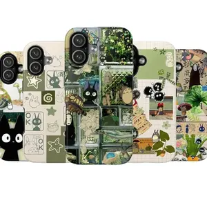Green Anime Collage Tough MagSafe Phone Case Compatible with iPhone 11, 12, 13, 14, 15, 16, 17 & Samsung S22 S23 S24 S26 – check our available sizes