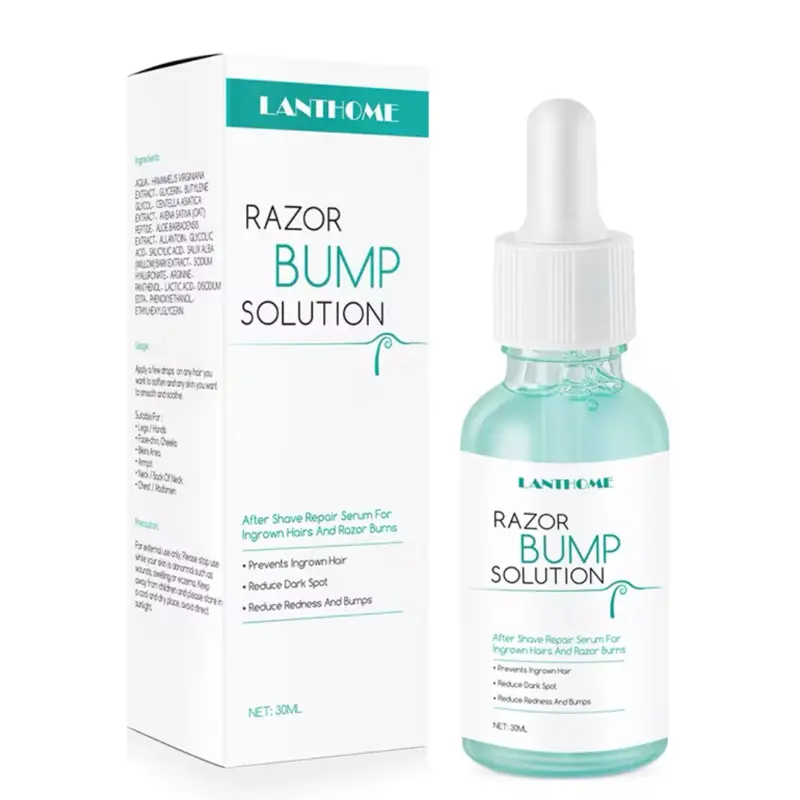 Lanthome Anti-Ingrown Hair Solution Soothing After Hair Removal 30ml for All Genders Razor Bump Serum