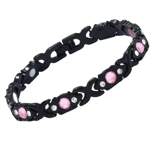 Ladies magnetic bracelet, eco-friendly alloy inlaid with diamonds, adjustable ladies bangle, adjustable size, diamond-decorated bracelet adjustable magnetic therapy ladies Valentine's Day gift