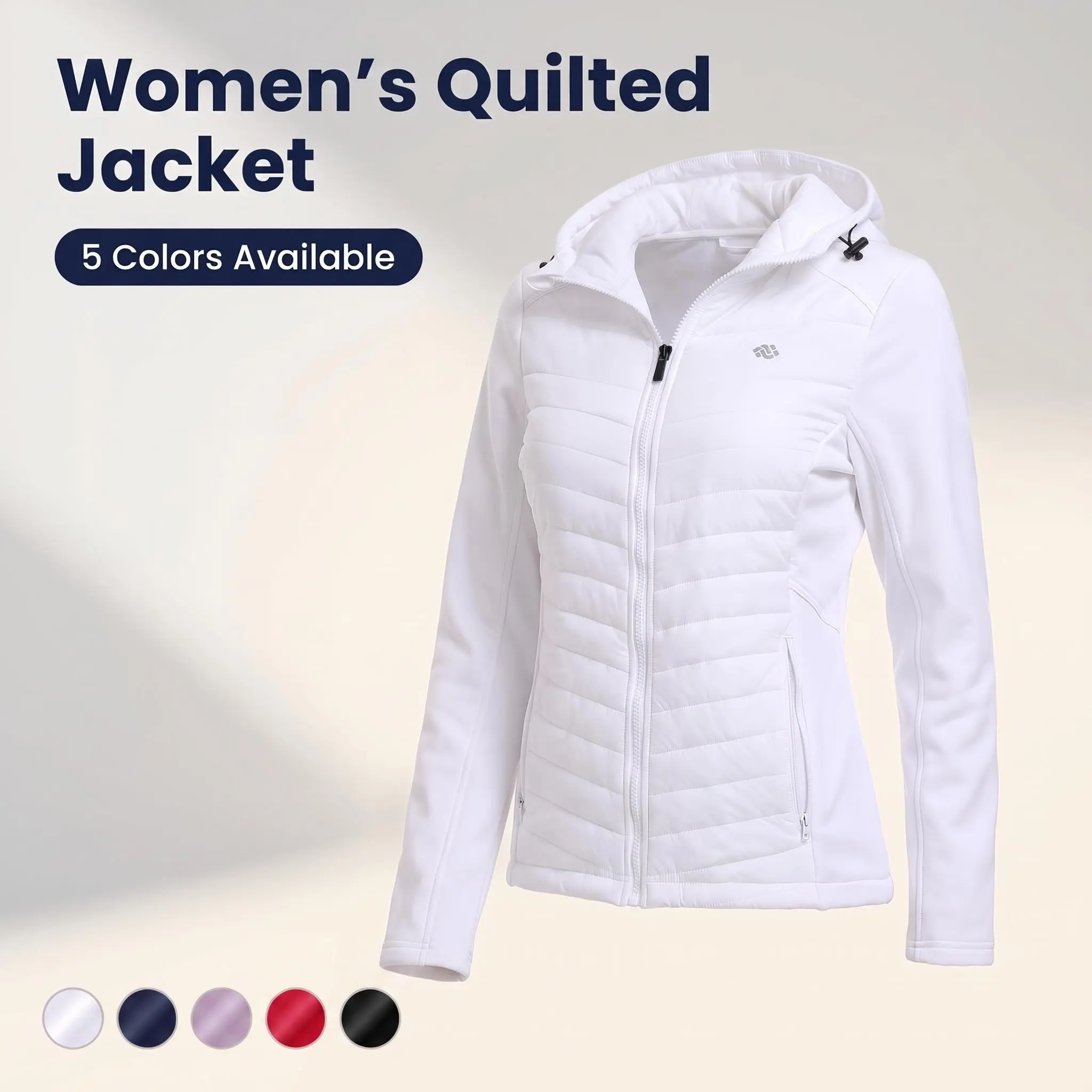 MoFiz Active Women's Fleece Jackets - Lightweight Insulated Hiking Coat, Fleece-Lined Thermal Hybrid Softshell Full-Zip for Winter Fall Running