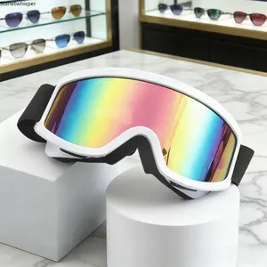 Large Frame Ski Goggles with Colorful Lenses & Soft Sponge Padding, Impact-Resistant Anti-Glare Snow Eyewear for Outdoor Winter Sports, Snowboarding & Skiing