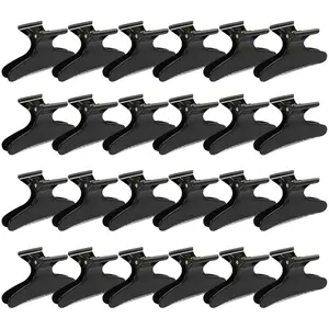 24 count Black Butterfly Hair Clips for Styling Sectioning Pro Hair Claws Clamps Clips for , Sectioning, Coloring Styling Hair Accessories for Women Girls
