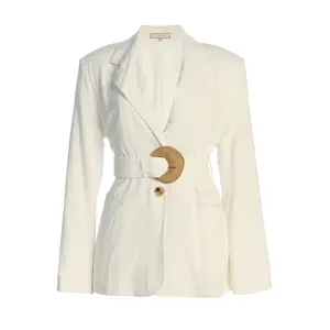 Ivory Ocean Breeze Linen Blazer